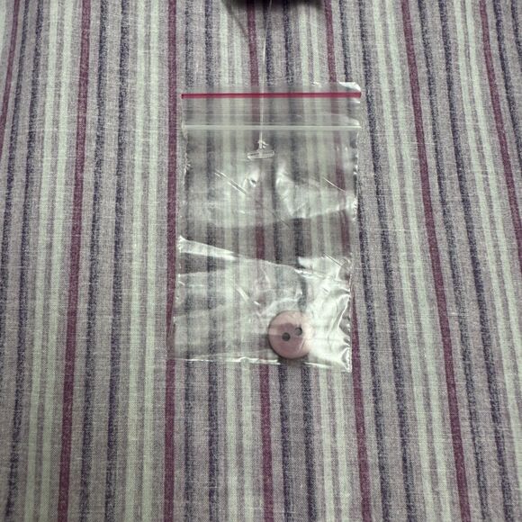 Blair Button Down Shirt Blouse Women Large Purple Striped 3/4 Sleeve Casual NWOT - Picture 4 of 12